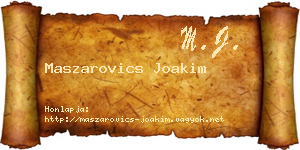 Maszarovics Joakim névjegykártya